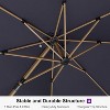 PURPLE LEAF Patio Cantilever Umbrella Teak Finished Aluminum Frame Large Offset Outdoor Sun Umbrellas with Base for Pool Garden Deck - 2 of 4