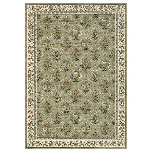 8 x 10 ft Polyester  Imitation Beige Rectangular Hallway Bathroom Entryway Kitchen Office Foldable Garden Flower Printed Modern Washable Area - 1 of 4