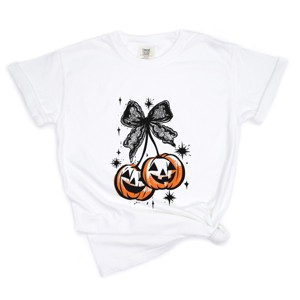 Coquette Pumpkin Cherries - Womens Garment Dyed Tee - 1 of 3
