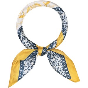 Elerevyo Women's Satin Large Paisley Contrast Color Silk Square Scarf Head Wrap Bandanas 35.4" X 35.4" - 1 of 4