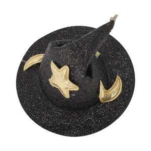 Unique Bargains Halloween Star with Hat Design Duckbill Clip Black Gold Tone 1 Pc - 1 of 4
