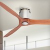 52" Casa Vieja Modern Hugger Indoor Ceiling Fan with Remote Brushed Nickel Carved Wood for Living Room Kitchen Bedroom Dining - 2 of 4