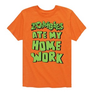 Boys' - Instant Message - Zombies Ate My Homework Short Sleeve Graphic T-Shirt - 1 of 4