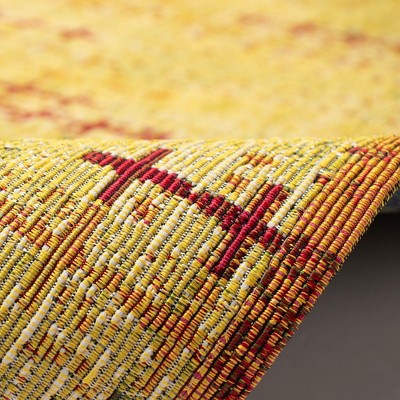 Sienna Gold Geometric Flat Woven Indoor/Outdoor Rug