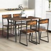 Costway 5 Piece Dining Table Set Industrial Rectangular Kitchen Table with 4 Chairs Grey/Brown - image 2 of 4