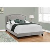 Monarch Specialties Bed Queen Size Platform Bedroom Frame Upholstered Linen Look Wood Legs Grey Chrome Transitional - 2 of 4