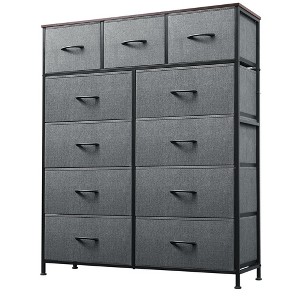 11-Drawer Tall Fabric Dresser Storage Tower with Steel Frame and Wood Top, Chest of Drawers Organizer Unit for Bedroom, Closet, Hallway - 1 of 4