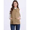 Allegra K Women's Zip-Up Sleeveless Turn Down Collar Cargo Utility Vest with Pockets - 3 of 4