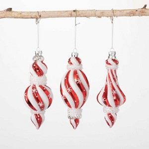 Sullivans Candy Cane Twisted Finial Multicolor 6.5"H Glass Set of 3 - 1 of 2