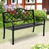 Tangkula Outdoor Chair Garden Patio Bench Cast Iron Frame Black - 3 of 4
