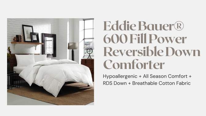 300 Thread Count Reversible Down Comforter - Eddie Bauer, 2 of 5, play video