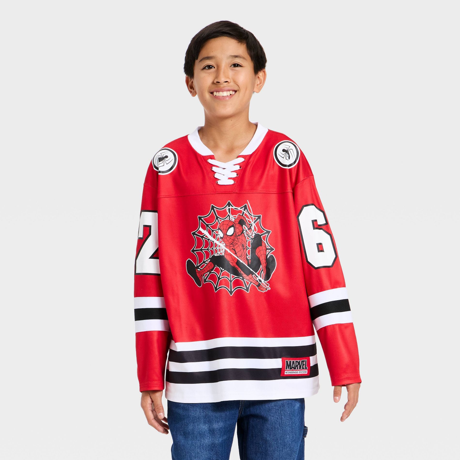 Boys' Spider-Man Character Hockey Jersey - Red XXL