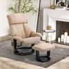 HOMCOM Recliner with Ottoman Footrest, Recliner Chair with Vibration Massage, Faux Leather and Swivel Wood Base for Living Room and Bedroom - image 2 of 4