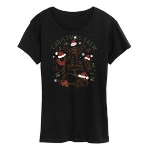 Women's - Winnie the Pooh - Tigger, Pooh, Eeyore, & Piglet Christmas Crew Short Sleeve Graphic T-Shirt - 1 of 4