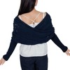 Anna-Kaci Womens Multifunctional Scarf with Sleeves Crochet Knitted Cable Scarf Sweater Wraps - 2 of 4