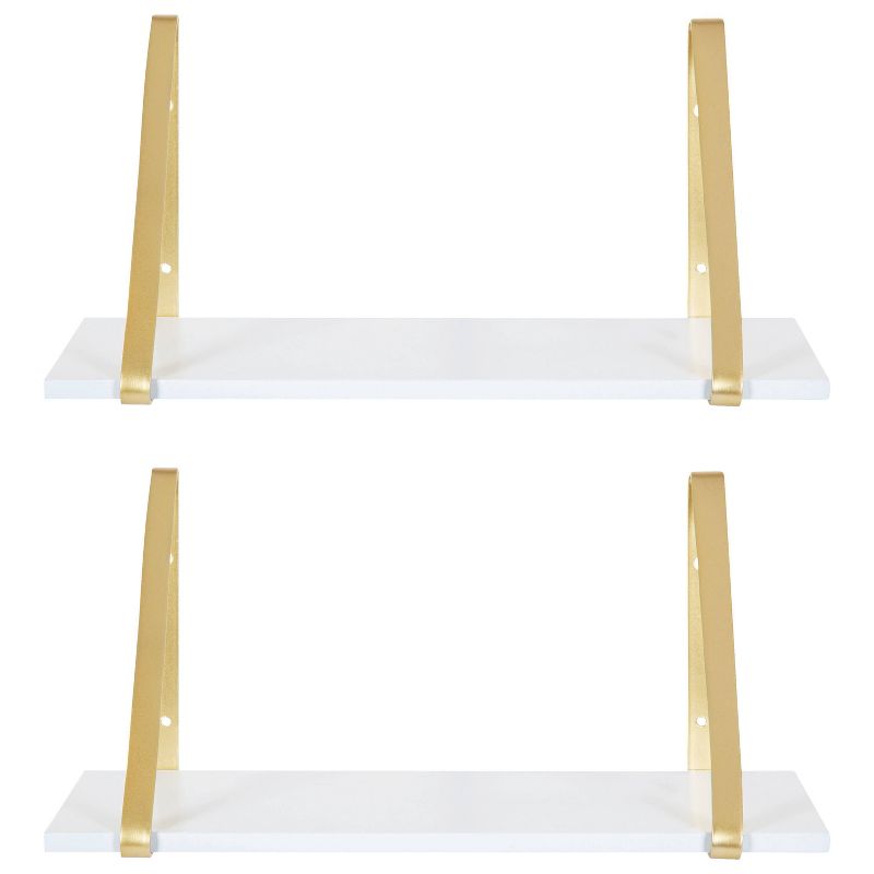 2pk 18&#34; Soloman Wooden Shelves with Brackets White - Kate &#38; Laurel All Things Decor, 6 of 12