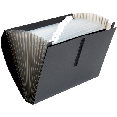 HITOUCH BUSINESS SERVICES Plastic Filing Accordion File 13-Pocket Letter Size Black TR10759/10759