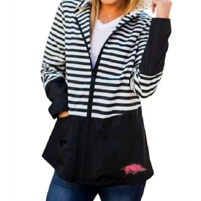 Women's University of Arkansas Striped Jacket - Gameday Couture