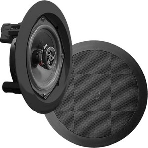 Pyle PDIC61RDBK 6.5'' In-Wall/In-Ceiling Dual 2-Way Speaker System - Flush Mount - Black - 1 of 4