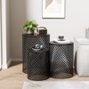 GlasFlength Patio End Tables, 3PCS Modern Cutout Patio Accent Table, Iron Side Table Weather Resistant, Iron Frame Patio Furniture, Black 14.5"*19.25" - 2 of 4