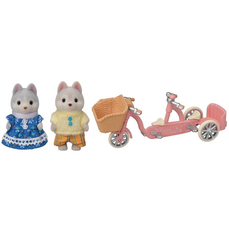 Calico Critters Tandem Cycling Set Husky Sister &#38; Brother, 4 of 5