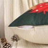 Decorative Christmas Tree Pillow Covers 18x18 Inch Set of 2, Christmas Green Linen Cushion Cases, Winter Christmas Throw Pillows - 3 of 4
