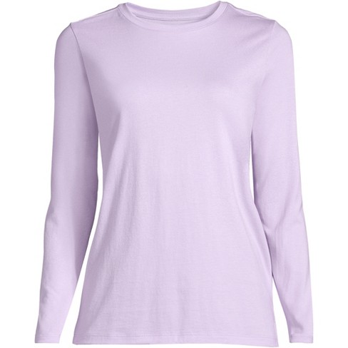 Lands' End Women's Tall All Cotton Long Sleeve Crewneck T-shirt : Target