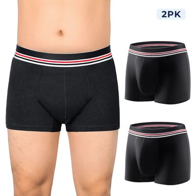 CARER Washable Mens Incontinence Underwear Reusable Leakproof Boxer Briefs with Mild Absorbency 2pk