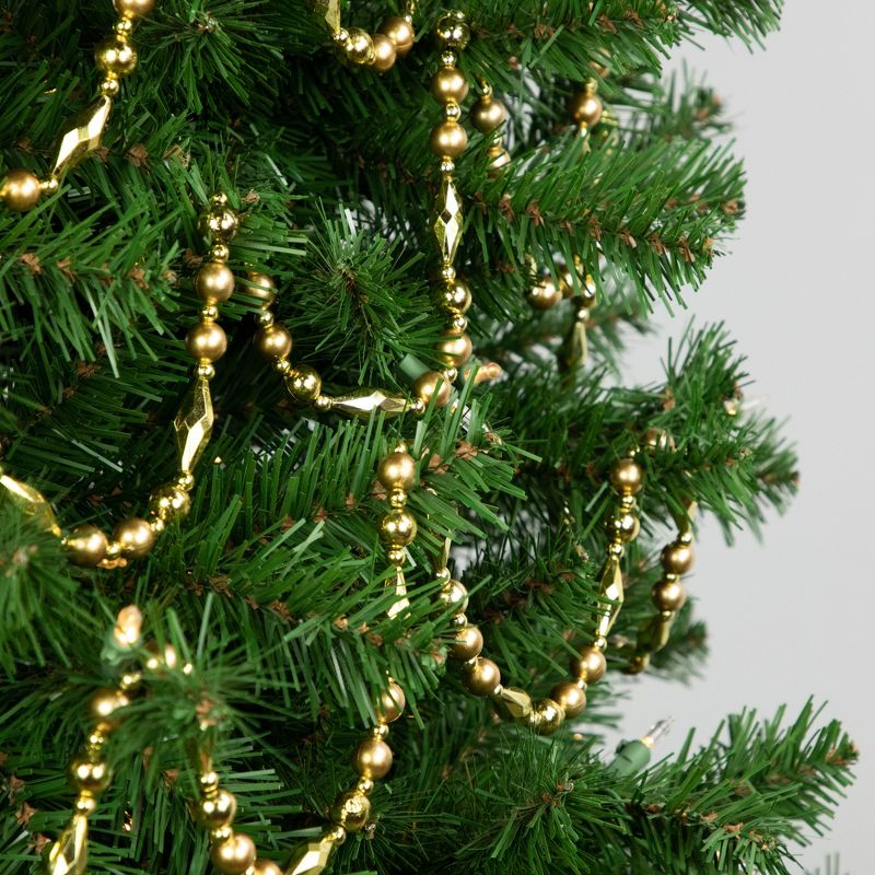 Northlight 9' Shiny and Matte Gold Beaded Christmas Garland, Unlit, 2 of 7