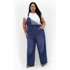 Women's Plus Size Pinafore Overall - mid denim | CITY CHIC - 3 of 4