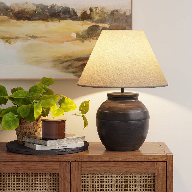 Large Ceramic Table Lamp Black - Threshold™, 3 of 11
