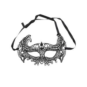 Unique Bargains Lace Half Face Party Mask Black 1 Pc - 1 of 4