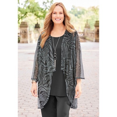 Catherines Women's Plus Size 2-Piece Cardigan & Tank Twinkle Set