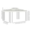 Resenkos Outdoor Garden Gazebo, Sunshade Gazebo Canopy,13' x 10' Patio Gazebo Outdoor Canopy Shelter w/ Double Vented Roof, Cream White - 2 of 4