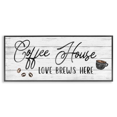Stupell Industries Coffee House Love Brews Here, 30" x 13"
