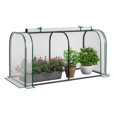 Tangkula Portable Mini Greenhouse 47" x 22" x 24" Outdoor Green House with Roll-Up Door