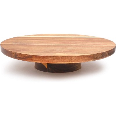 Juvale Acacia Wood Cake Stand for Display Cakes, Appetizers and Desserts, 12.75 in