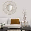 Howard Elliott 38.75" Round Woven Wire Framed Wall Mirror Bright Gold: Modern Decor, Iron Material, No Assembly Required - image 2 of 4