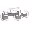 vidaXL 7 Piece Patio Sofa Set with Cushions - Black and Cream With Table - 3 of 4