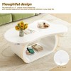 CAVINAS Modern Cream Style Cloud-Shaped Coffee Table with Storage Base,Irregular Center Table for Living Room,Apartment - 2 of 4
