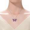 Guili Sterling Silver with Rhodium and Black Plated Ruby Cubic Zirconia Butterfly Pendant, A Bold and Elegant Design, A Must-Have Accessory - 3 of 3