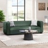 3 Seater Sofa for Living Room, Tuxedo Arm Design Sofa with Smooth Finish, Upholstered PU Leather Couch with Birch Wood Legs-Coolbibila - 3 of 4