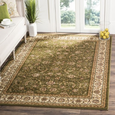 Sage and Ivory Rectangular Synthetic Area Rug