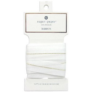 1" Grosgrain Ribbon Paddle Gold/White - Sugar Paper™ + Target - 1 of 4