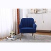 CAVINAS Modern Teddy Fabric Accent Chair, Ergonomic Lounge Chair with Gold Adjustable Legs for Living Room, Bedroom or Home Office - 4 of 4