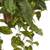 Nearly Natural 46" x 28" Artificial Mixed Pothos and Boston Fern in Hanging Basket - Indoor Faux Greenery Decor - 3 of 3