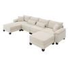 NicBex Modular Sectional Sofas Corduroy Sleeper Couch Set with 4 Pillows and Ottomans for Living Room - 4 of 4