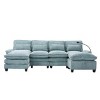 106" Chenille Modular Sectional Sofa with Chaise Lounge and Ottoman, U-Shaped Sleeper Cloud Couch for Living Room or Apartment–The Pop Home - 2 of 4
