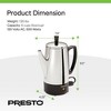 Presto 02822 Stainless Steel Coffee Maker, Classic Percolator, Easy Pour, Silver - 4 of 4