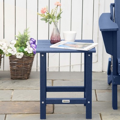 Blue HDPE Plastic Square Outdoor Side Table
